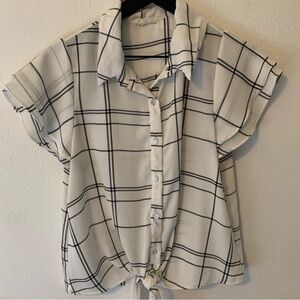 Sienna Sky • Button-up, front tie shirt